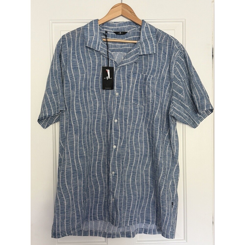 Seven For All Mankind Men’s Short Sleeve Short Size XL NWT Blue Beach